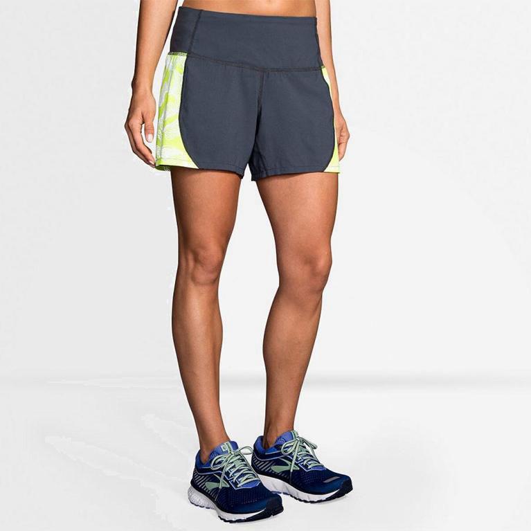 Brooks Women's Nightlife 5 Running Shorts Singapore - Grey (21075-XKAL)